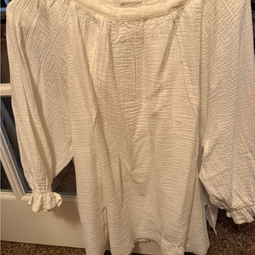 Free People Cream Button-Up Blouse - Picture 5 of 5